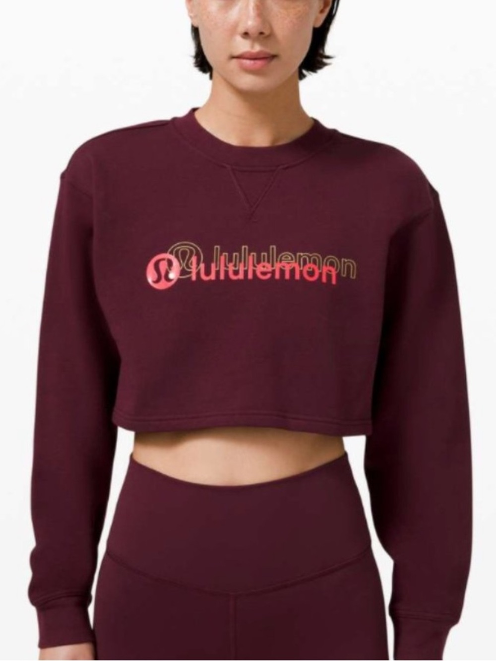 Lululemon All Yours Crop Sweatshirt Lunar New Year Burgundy